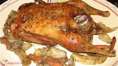 طريقة عمل بط محشي بالفريك