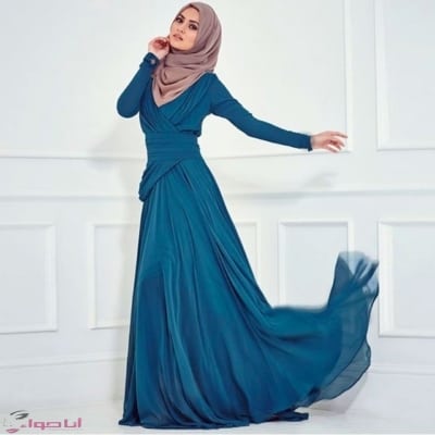 Hijab Long Sleeve Muslim Evening Dress 2016 NEW Elegant Sexy Pleat Chiffon Prom Dresses Party Gown.jpg 640x640 2 - مجلة انا حواء